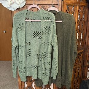 89th & Madison Sage and Olive Cardigans